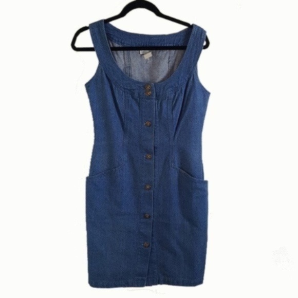 Lew Magram New York Dresses & Skirts - Denim Sleeveless Dress with Button Jewels